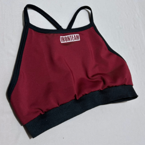 Top tiras Vinotinto con pretina negra