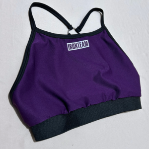 Top tiras Violeta con pretina negra