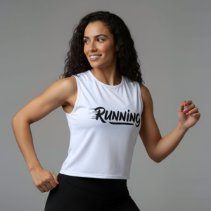 croptop blanco runing negro