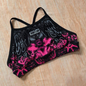 Top tiras Motor rosa