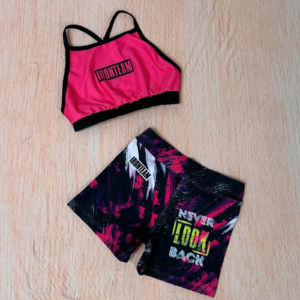 Short pinceladas fucsias - top tiras fucsia