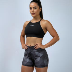 Short perla  - Top tiras negro