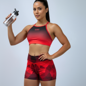Short zafiro - Top tiras rojo degrade